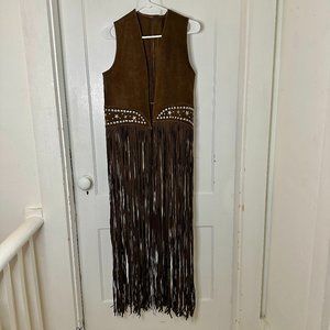 Understated Leather Paris Texas Fringe Vest- S